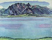Ferdinand Hodler lake thun and the stockhorn mountains oil painting artist